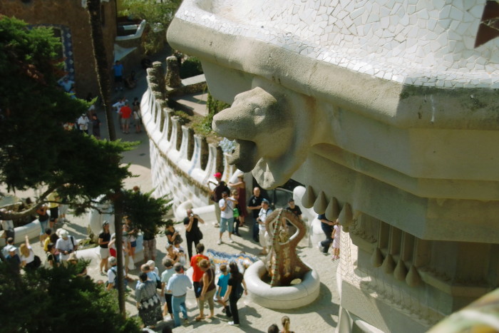 Doppeltreppe am Eingangsbereich Park Güell